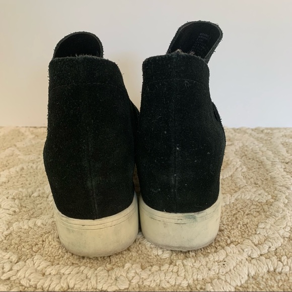 Steve Madden Wrangle Black Suede Platform High Top Ankle Booties - Picture 9 of 11